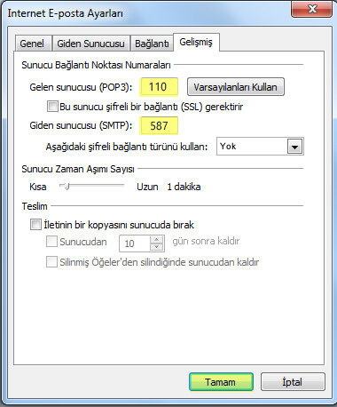 Outlook 2007 E-Posta Kurulumu Adım 9